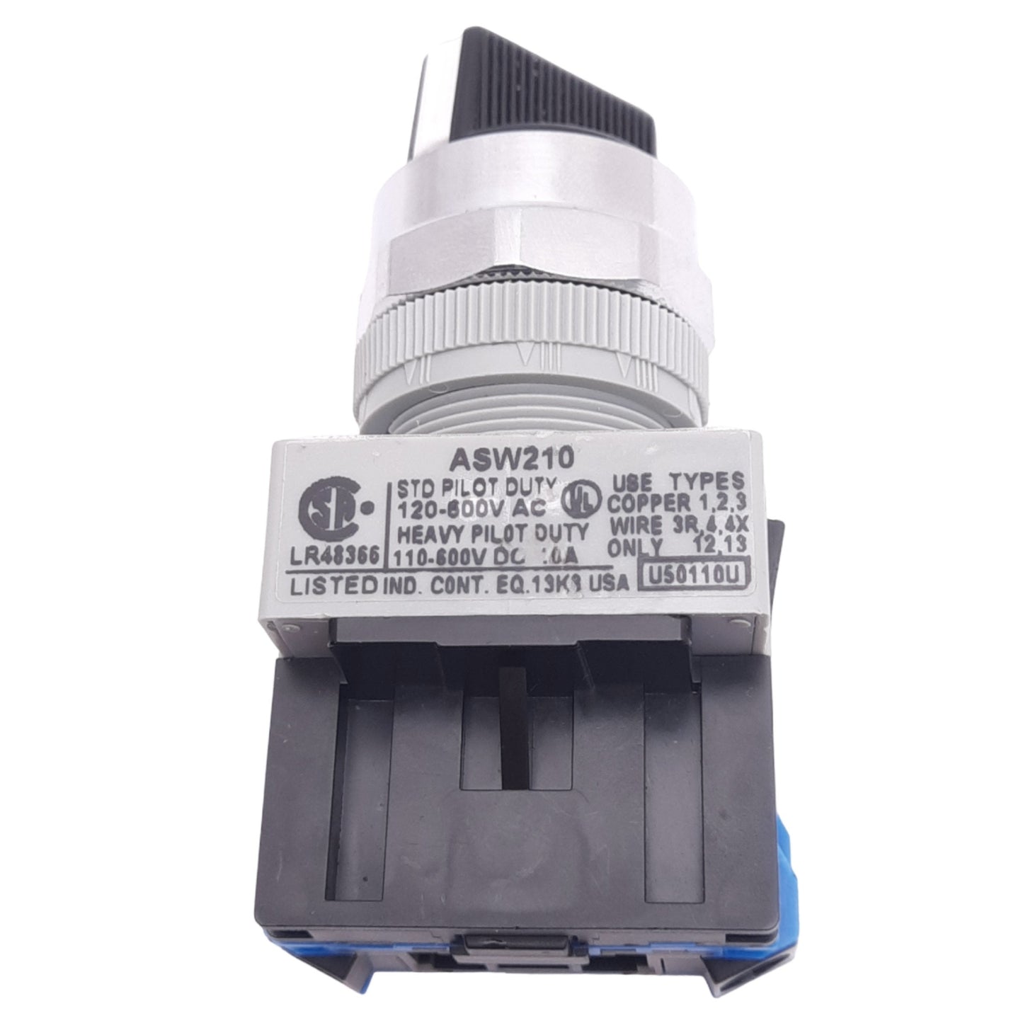 Used IDEC ASW210 Maintained Selector Switch, 2-Position, ø22mm, 1NO, 600V 10A Max