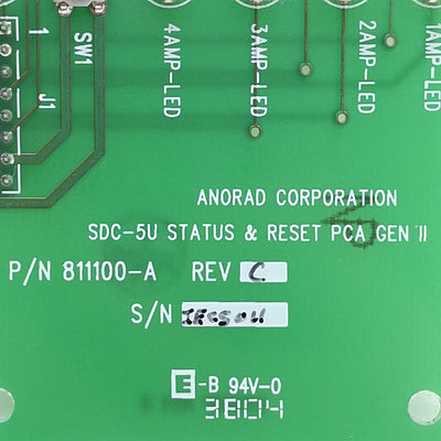 Used Anorad Corporation 811100-A Rev C SDC-5U Status & Reset PCA Gen II, 16-Pin IDC