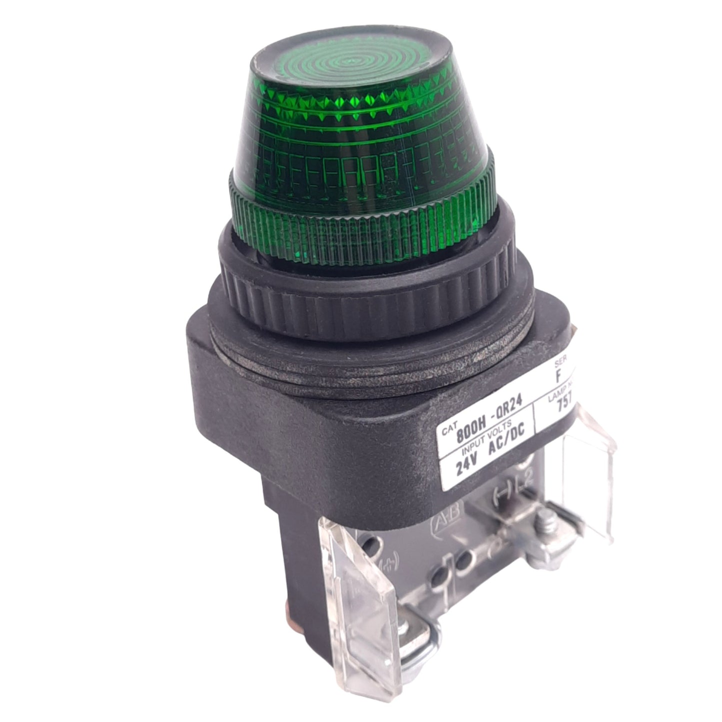 Used Allen Bradley 800H-QR24G Green Indicator Pilot Light, ø30mm, 24VAC/DC Lamp