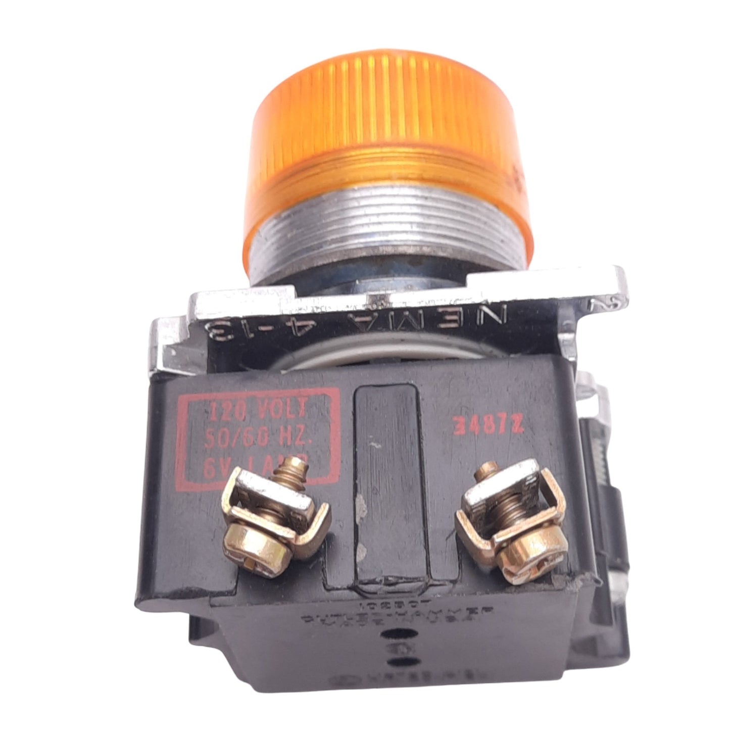 Used Eaton 10250T181NC19N Amber Indicator Pilot Light, ø30.5mm, *Missing Bulb