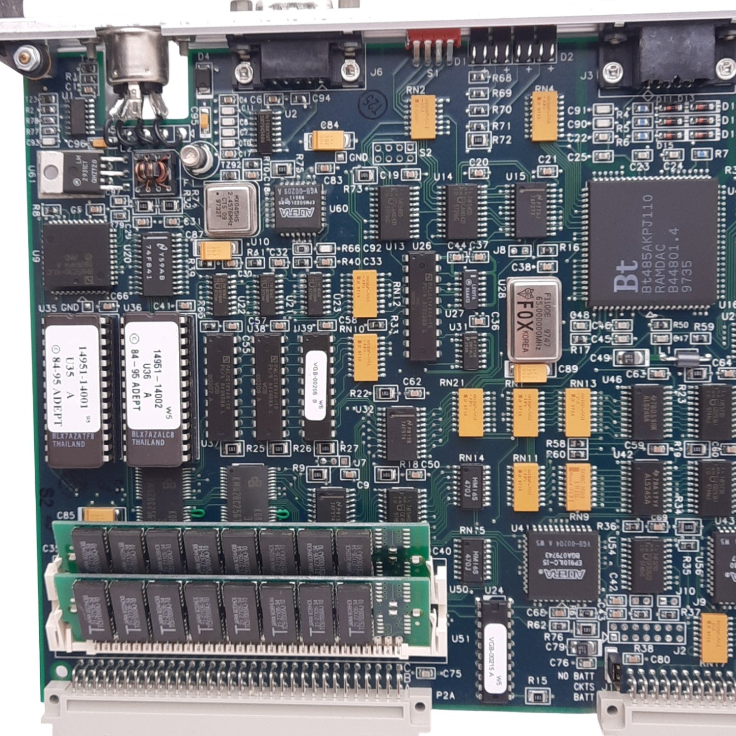 Used Adept 10332-10250 Rev P7 VGB VME Control Board, 2MB RAM, Keyboard/Video IO