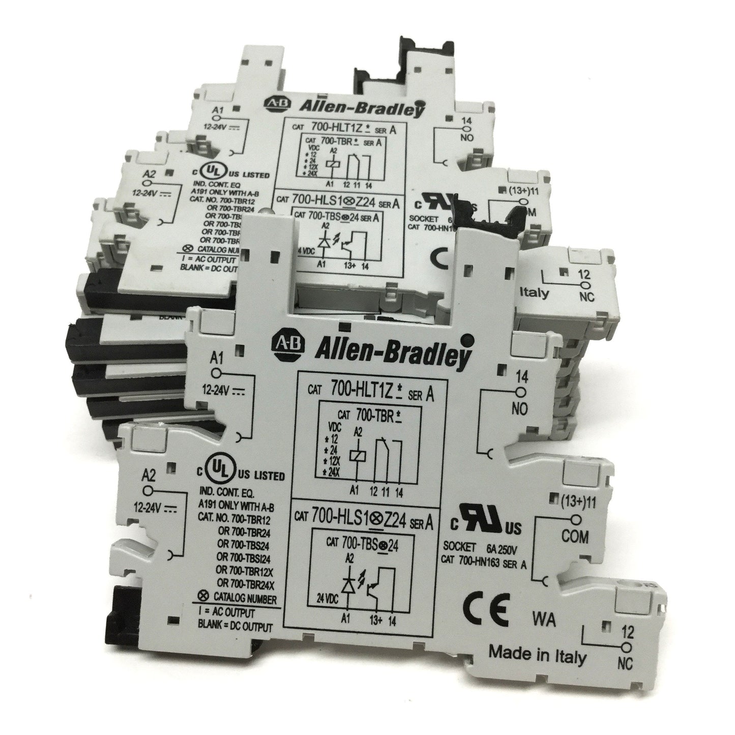 Used Lot of 7 Allen Bradley 700-HN163 Relay Socket Base Terminal Blocks 6A 250V