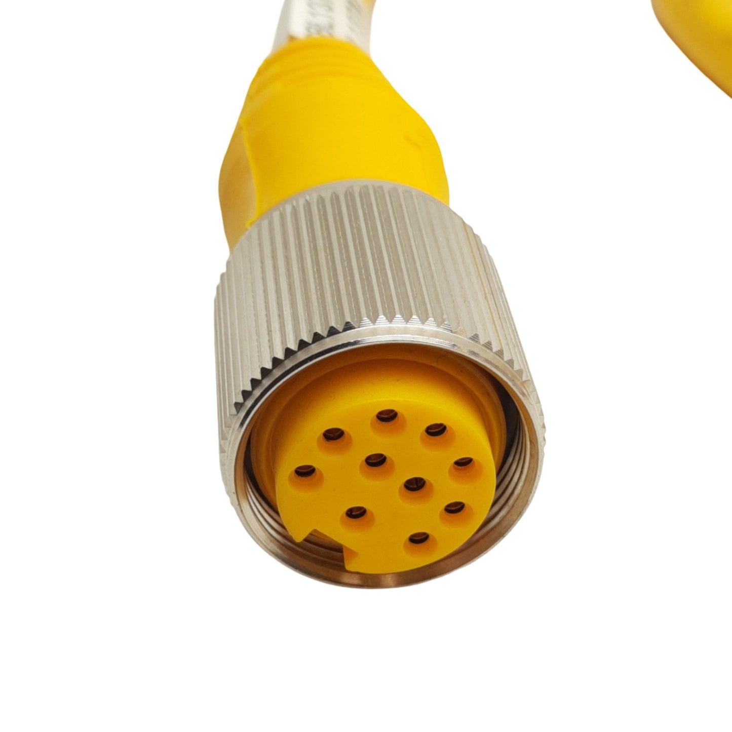 Used Turck RKM 106-5M Single Ended Cable, 1-1/8in 10-Pin Female, 5ft Length, *Cut*