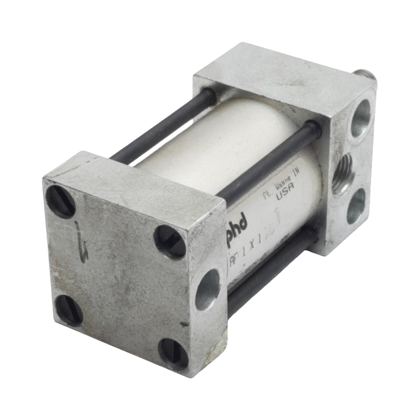 Used PHD AF1X1 Pneumatic Cylinder, ø1in Bore, 1in Stroke, 1/8in NPT, 150psi Max
