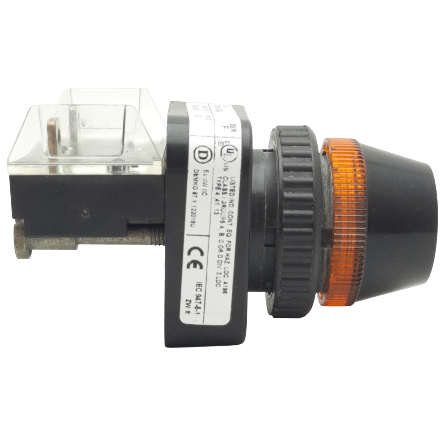 Used Allen Bradley 800H-QR24G Orange Pilot Light, ø30mm, 24VAC/DC *Colored out Light*