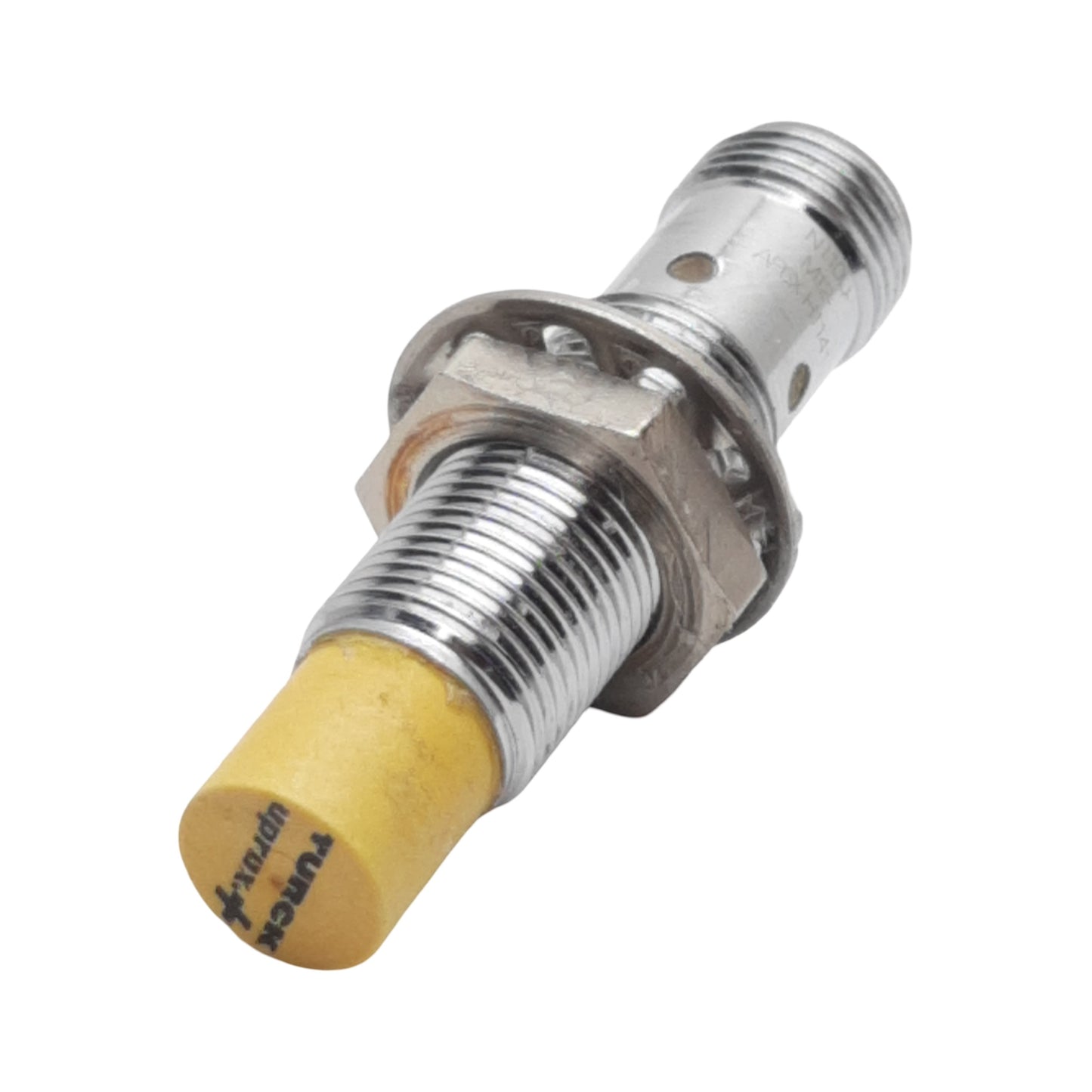 Used Turck 1634806 Inductive Proximity Sensor, PNP-NO, 10mm, 10-30VDC, 4-Pin M12 Male