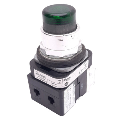 Used Allen Bradley 800T-QBH2G Illuminated Pushbutton, 30mm, 1NO 1NC, 600V 10A Max