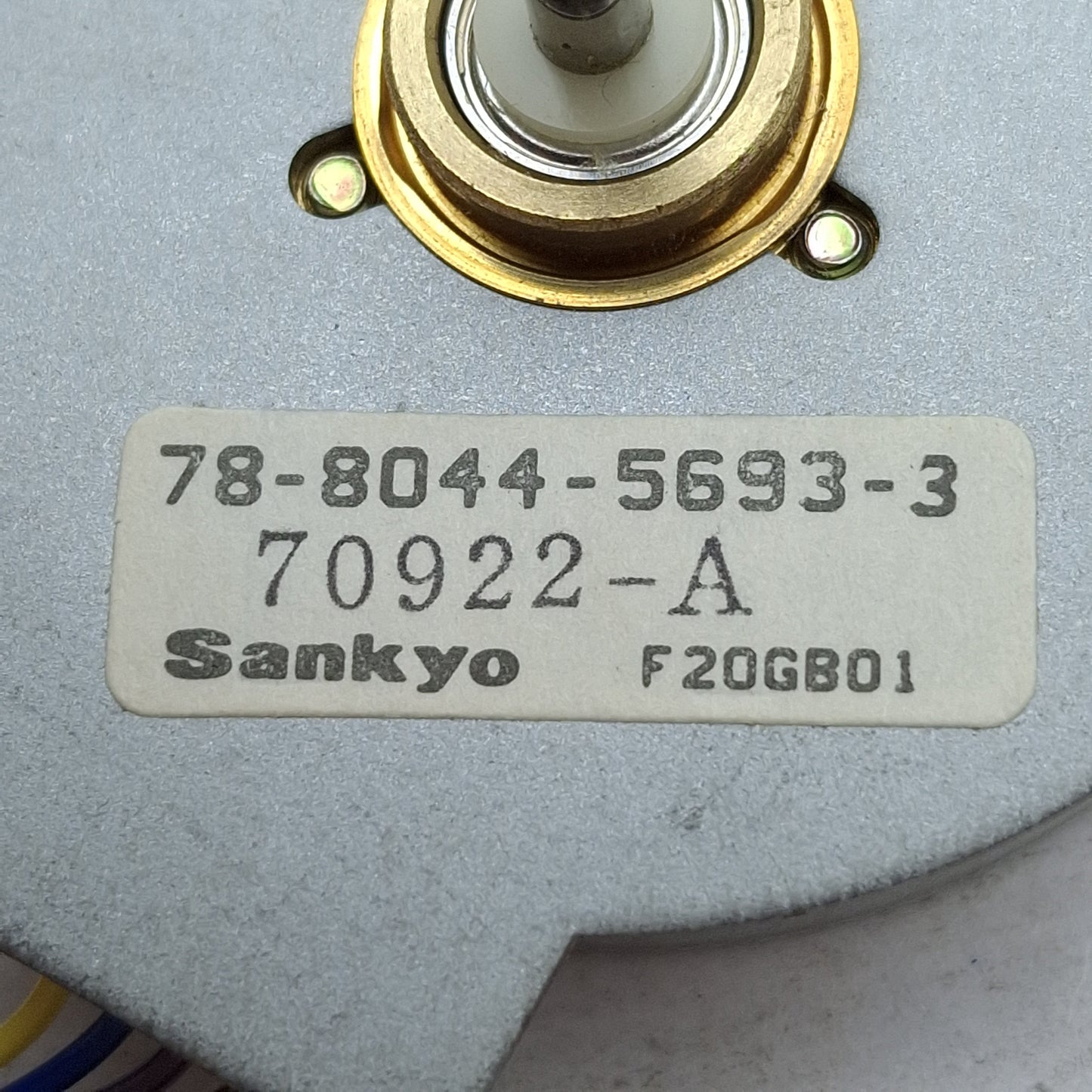 Used Sankyo Nidec 78-8044-5693-3 Pancake Stepper Motor, ø3mm Shaft, 8-Wire Connector