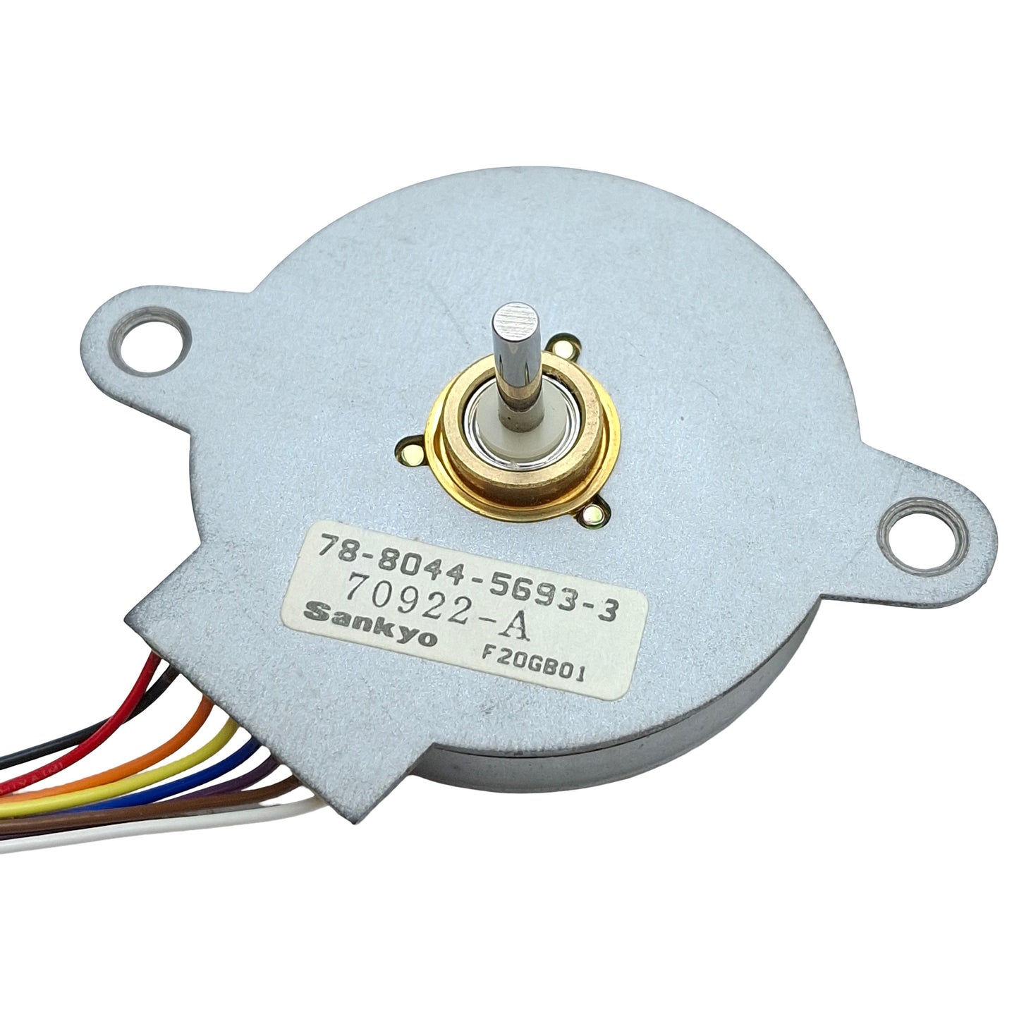 Used Sankyo Nidec 78-8044-5693-3 Pancake Stepper Motor, ø3mm Shaft, 8-Wire Connector