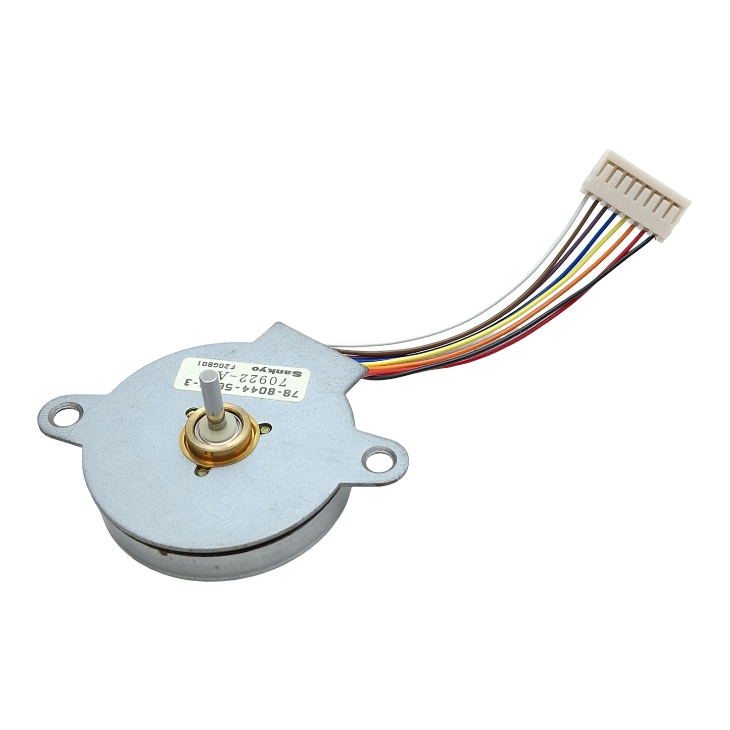 Used Sankyo Nidec 78-8044-5693-3 Pancake Stepper Motor, ø3mm Shaft, 8-Wire Connector
