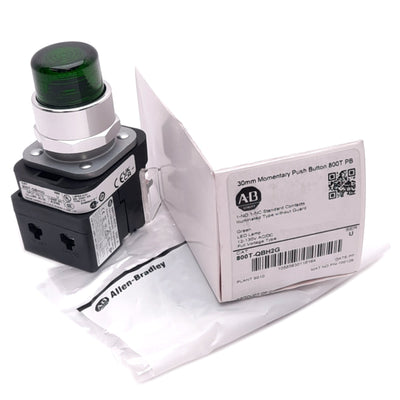 New Allen Bradley 800T-QBH2G Illuminated Pushbutton, ø30mm, 1NO+1NC, 600V 10A Max