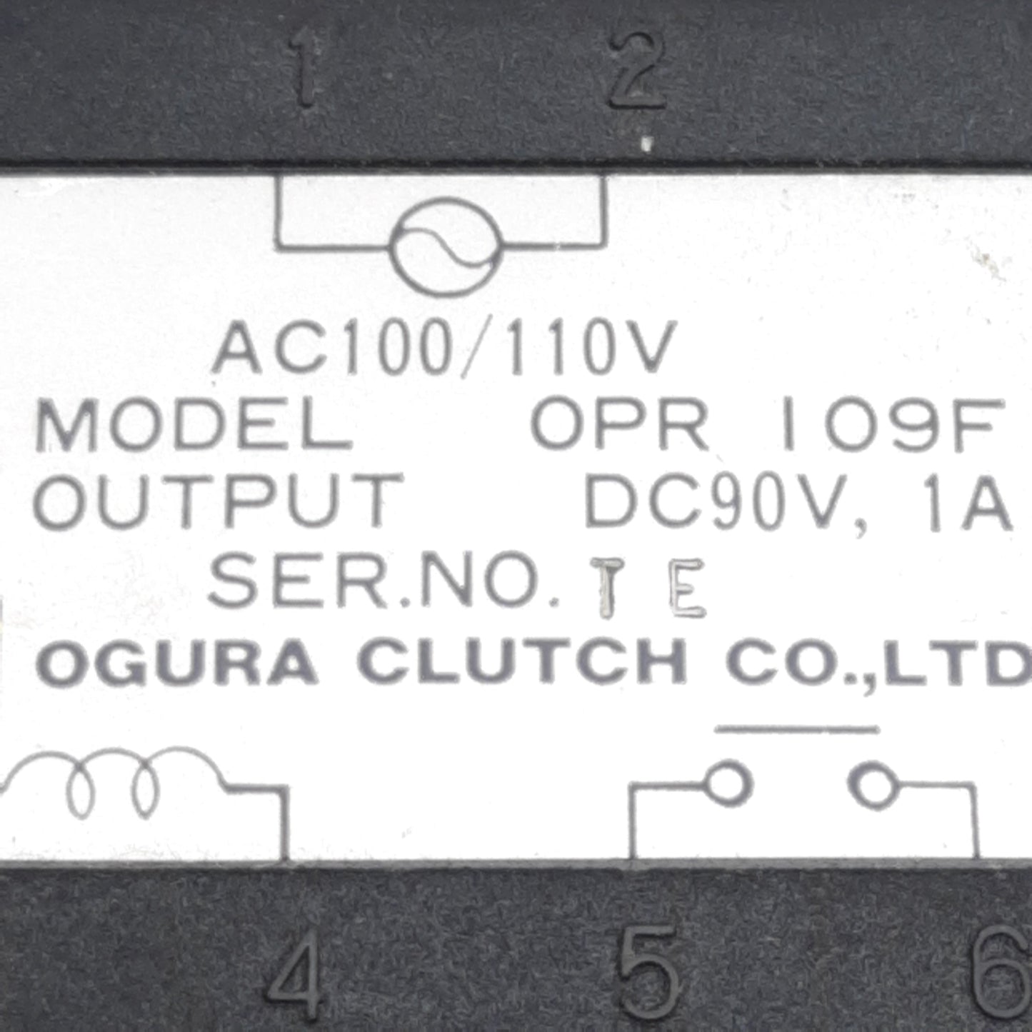 Used Ogura OPR109F Clutch Rectifier Power Supply 1-Phase, 100/110VAC In, 1A 90VDC Out