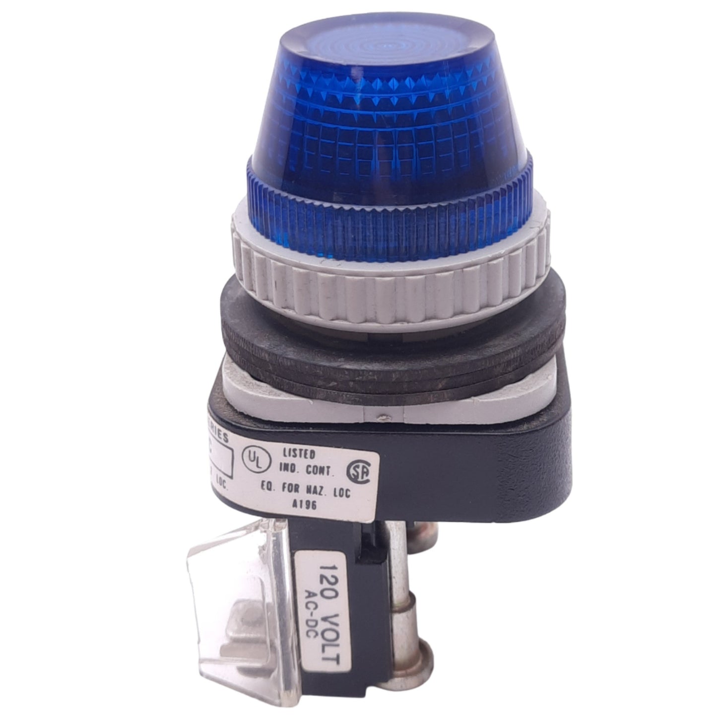 Used Allen Bradley 800H-QR10B Blue Indicator Pilot Light, ø30mm, 120VAC/VDC Lamp