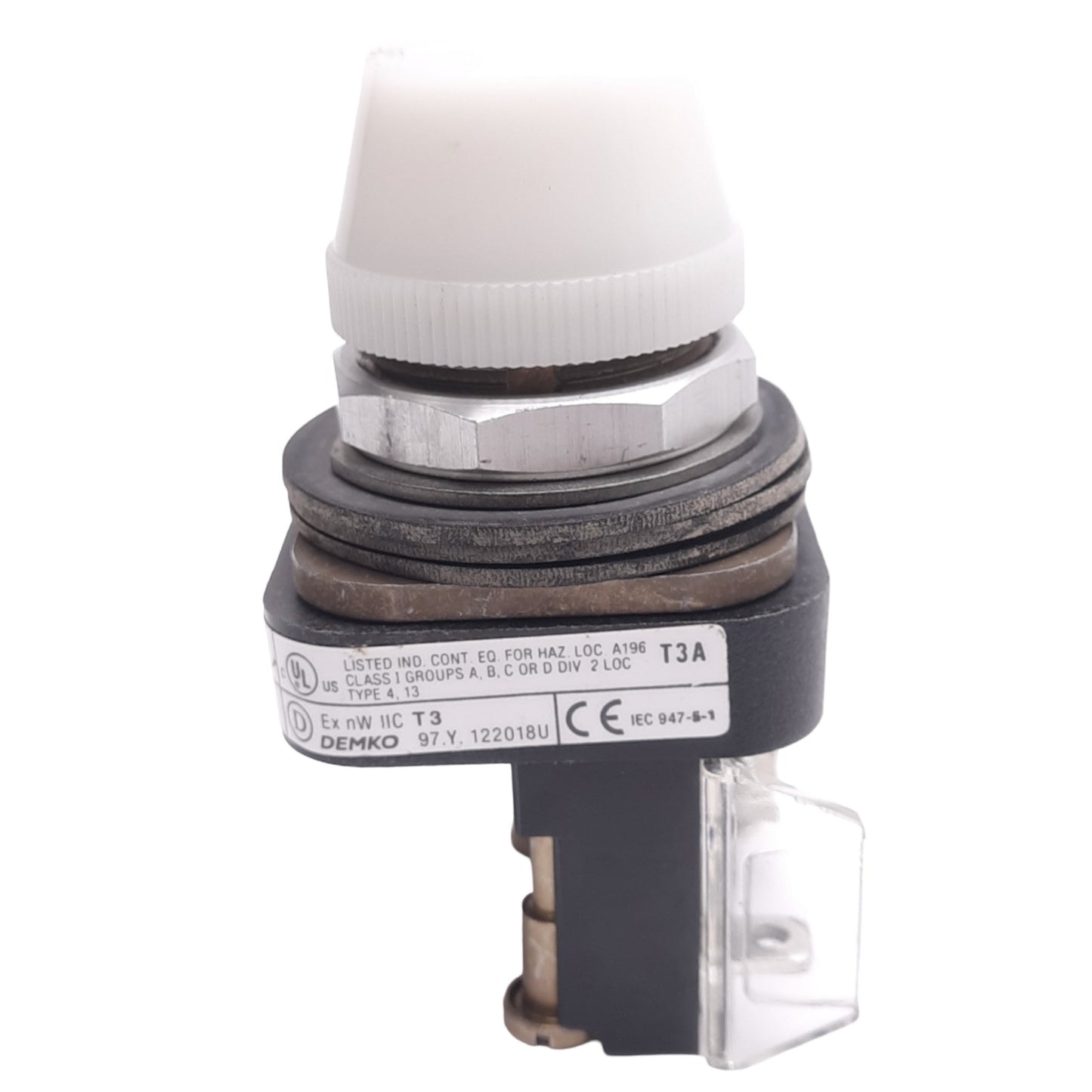 Used Allen Bradley 800T-Q10W White Indicator Pilot Light, ø30mm, 120VAC/VDC Lamp