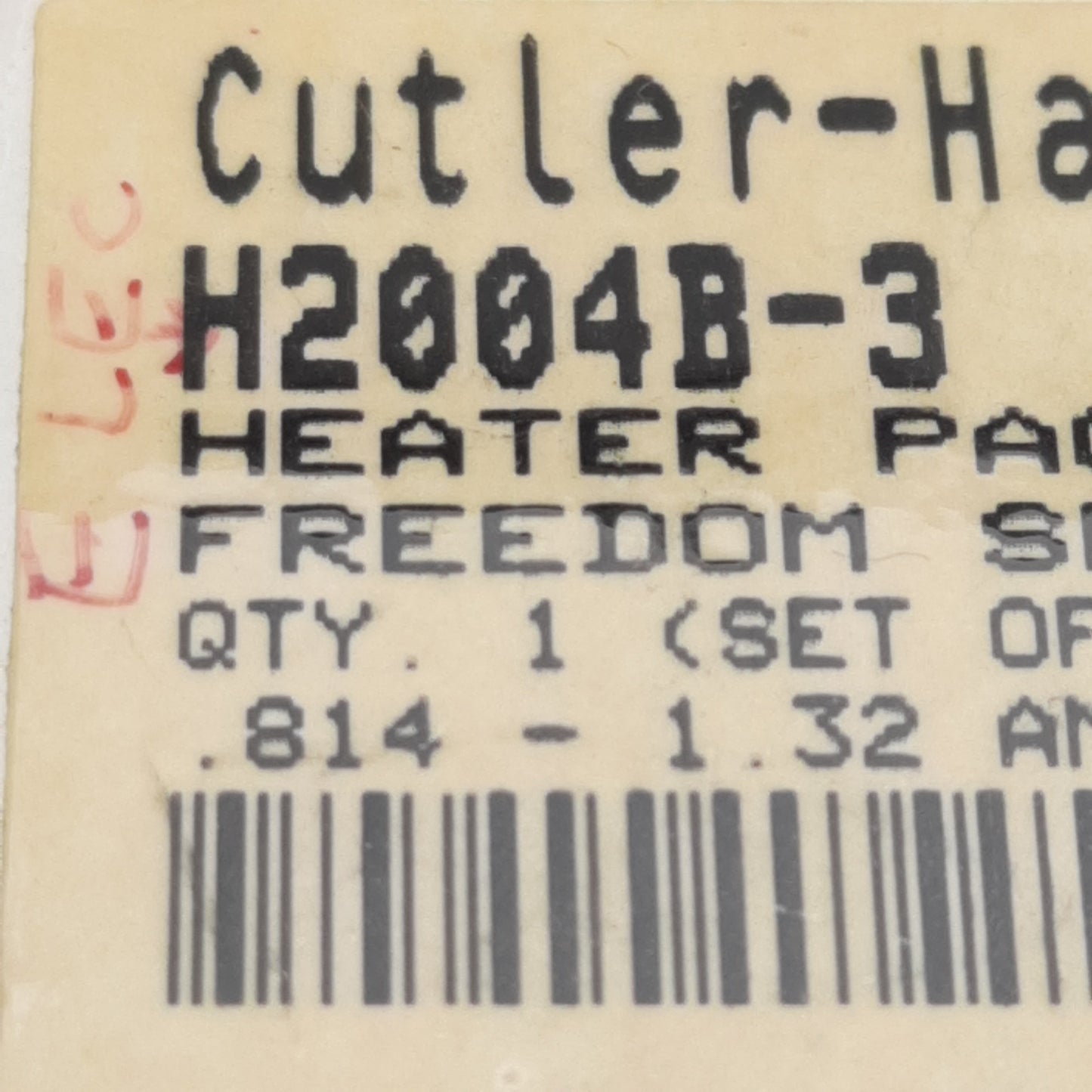 New Lot of 3 Eaton H2004B-3 Overload Heater Coil, 0.814-1.32A Range, 32 or 75A Relay