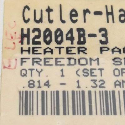 New Lot of 3 Eaton H2004B-3 Overload Heater Coil, 0.814-1.32A Range, 32 or 75A Relay