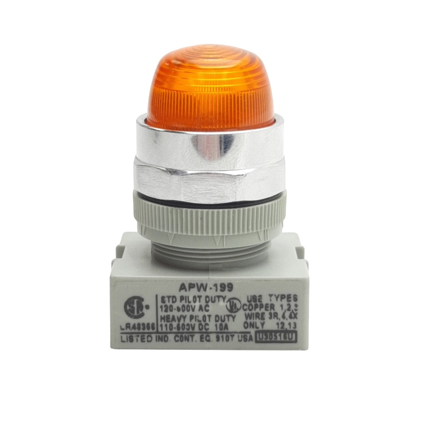 Used IDEC APW299D-A-120V Pilot Light ø22mm Diameter, Amber Dome Lens, *No Bulb*
