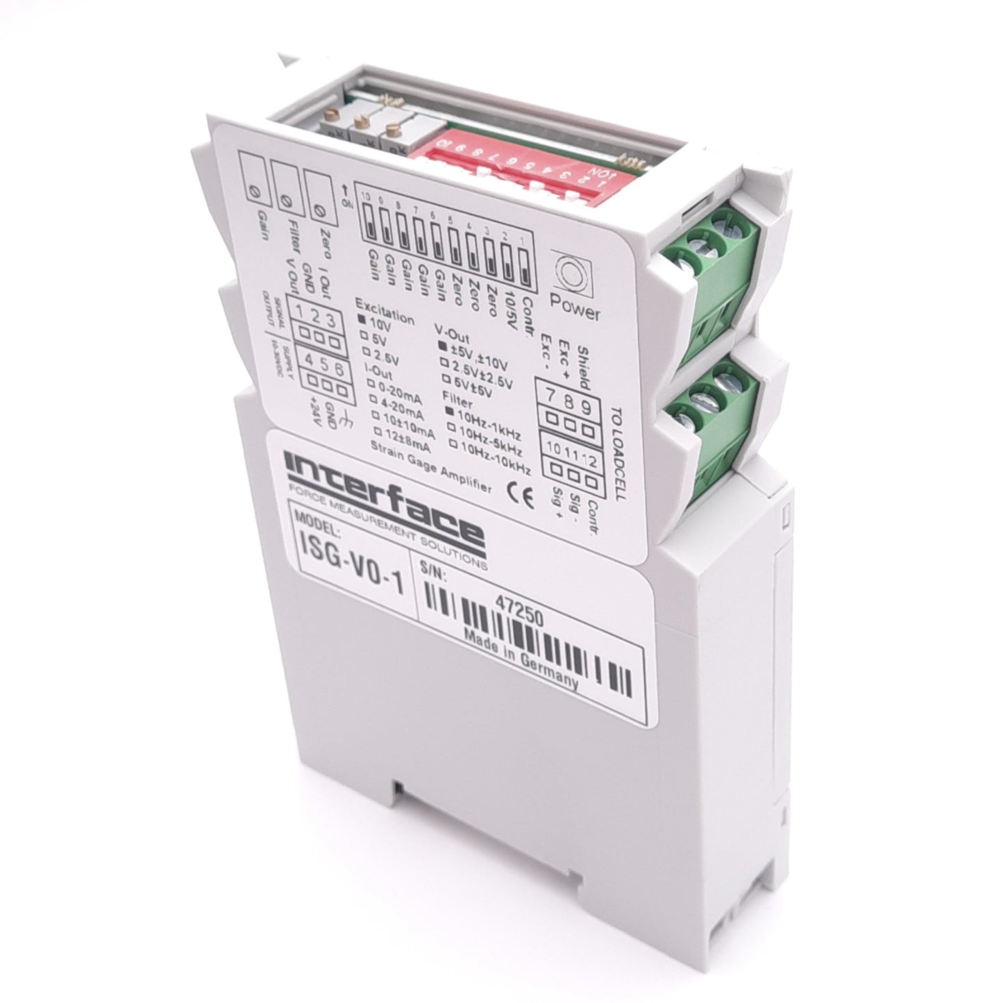 Used Interface Force ISG-V0-1 Isolated Signal Conditioner, +-5V/10VDC Out, DIN Rail