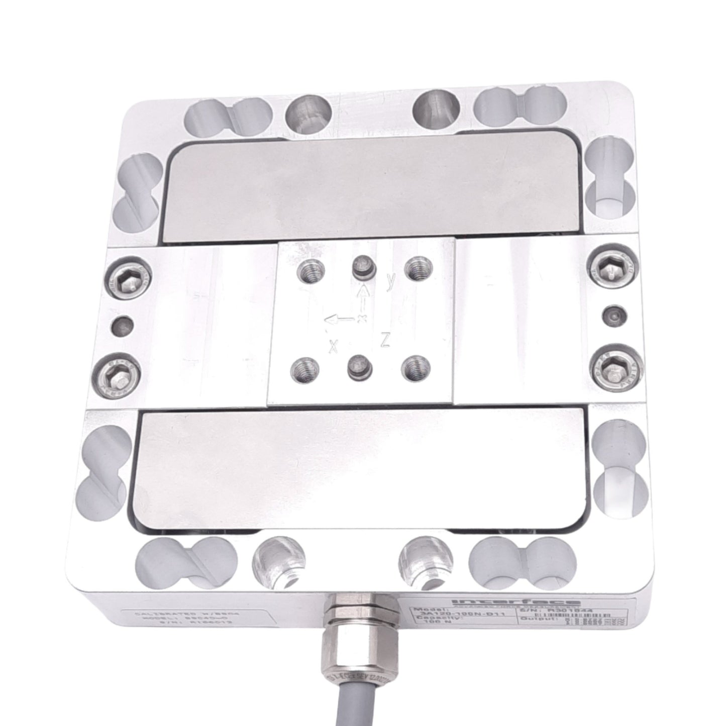 Used Interface Force 3A120-100N-D11 Force Load Cell, 3-Axis, 100N Capacity, 10V Max