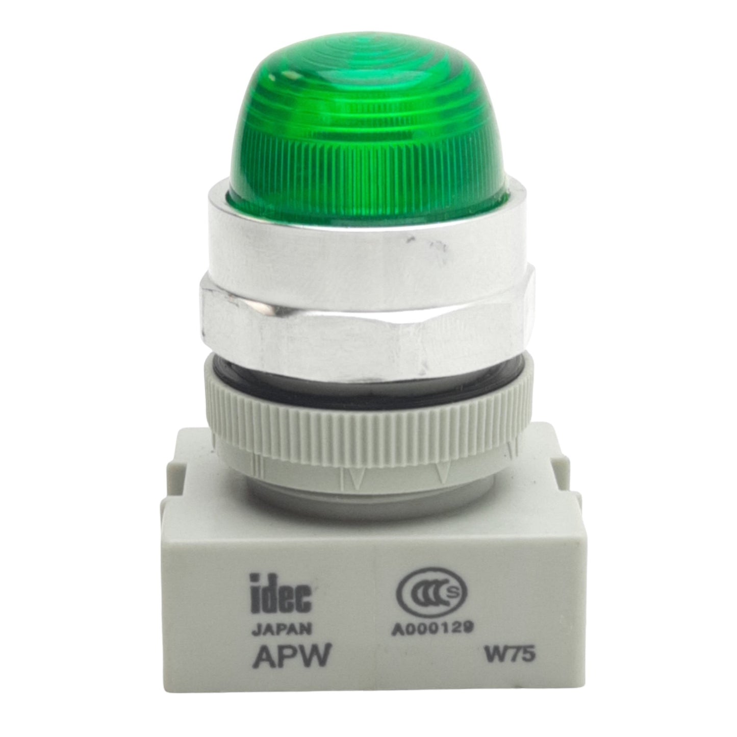 Used IDEC APW299D-G-120V Pilot Light ø22mm Diameter, Green Dome Lens, "No Bulb"