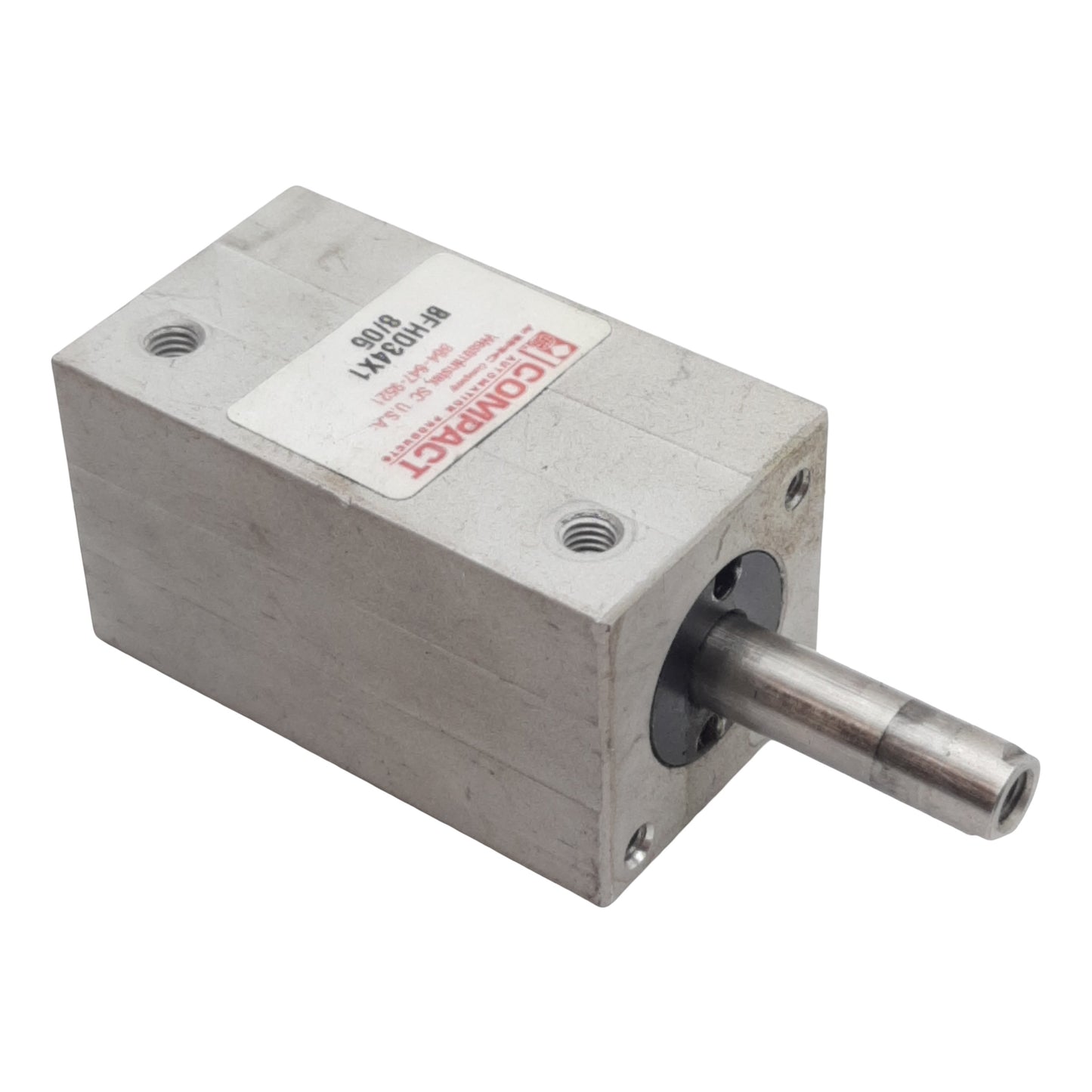 Used Compact BFHD34X1 Pneumatic Cylinder, ø3/4in Bore, 1in Stroke, #10-32, 145psi