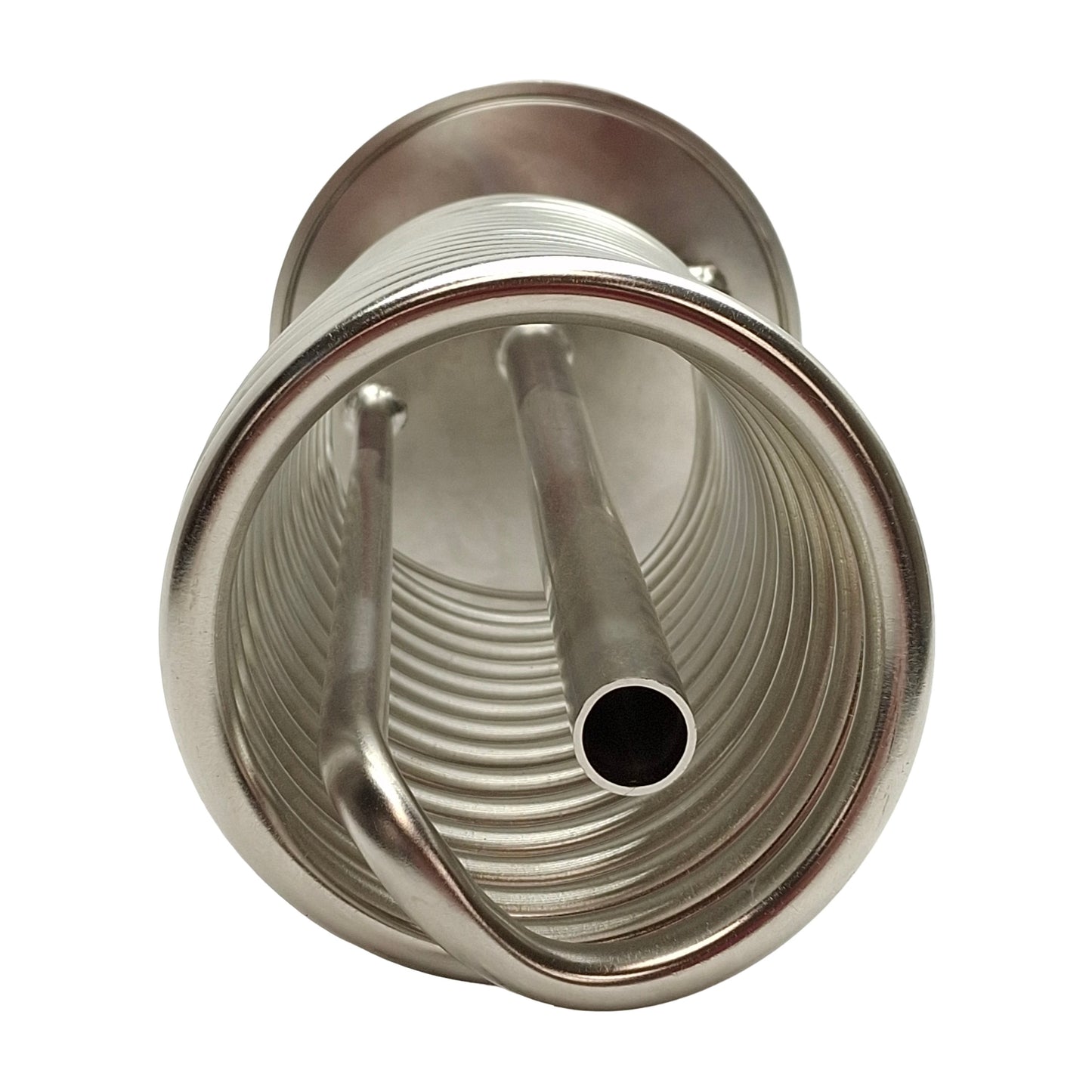 Used Stainless Steel Sanitary Heat Exchange Coil, 16in Coil, 6in Tri-Clamp, 1/2NPT