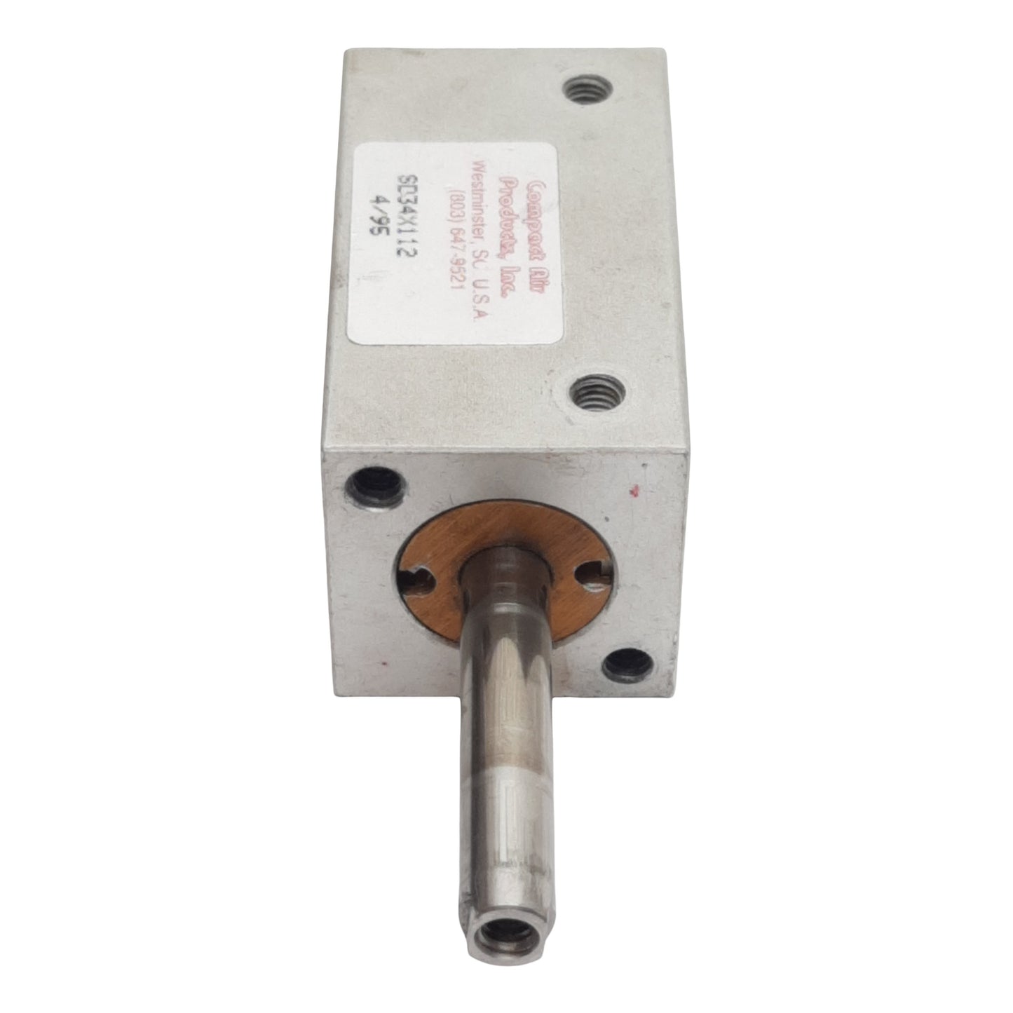 Used Compact SD34X112 Pneumatic Cylinder, ø3/4in Bore, 1-1/2in Stroke, #10-32, 250psi