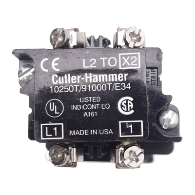 Used Eaton 10250T Green Illuminated Pushbutton, ø30.5mm, 1NO 1NC, 600VAC/250VDC Max