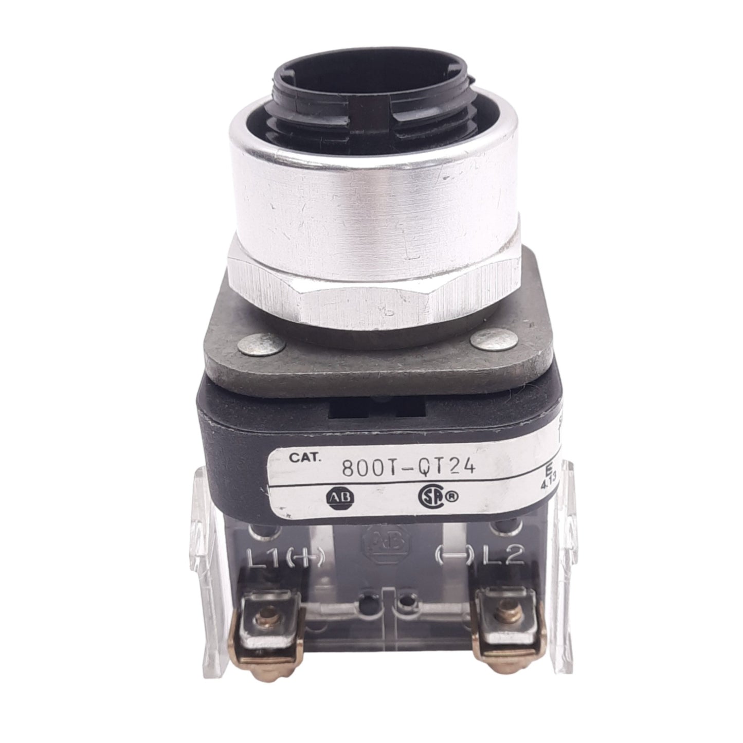 Used Allen Bradley 800T-QT24 Push/Test Pilot Light, 1NO 1NC, 600V, *No Lens No Bulb