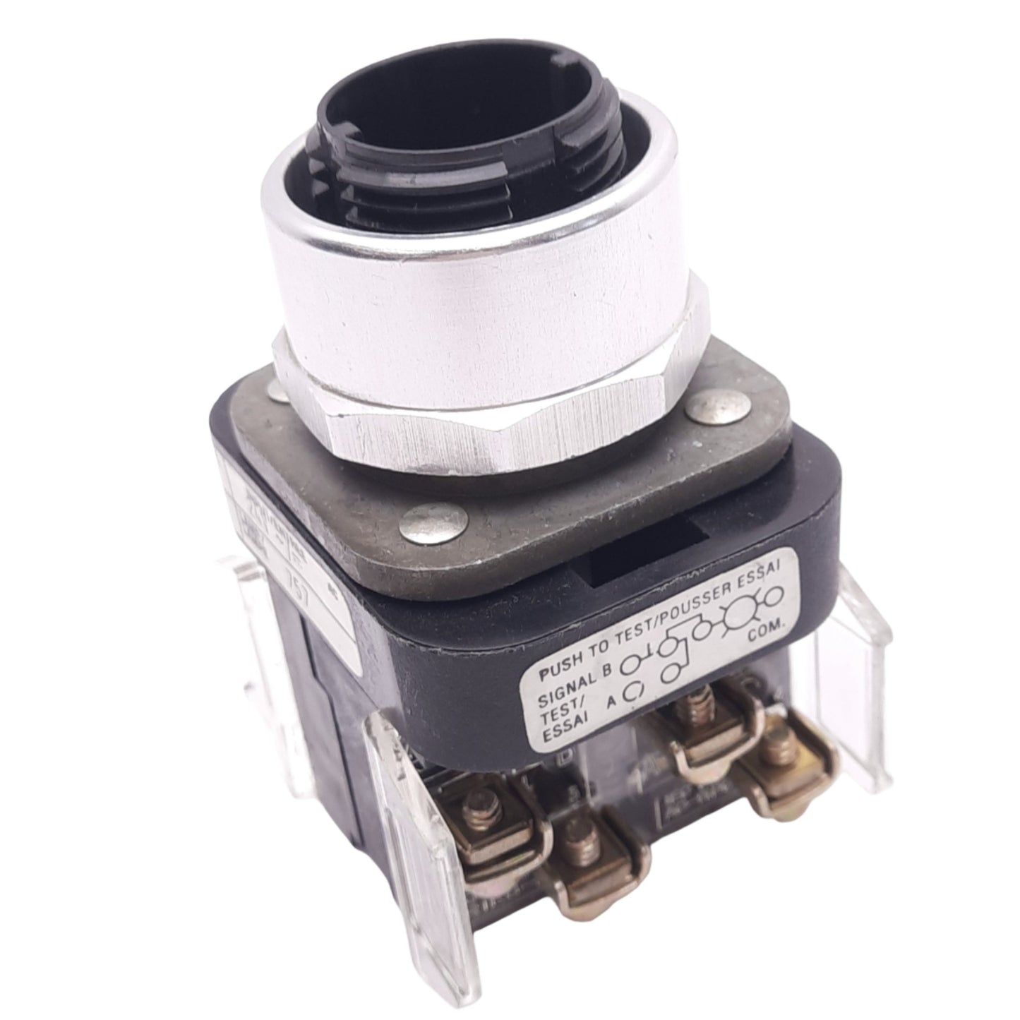 Used Allen Bradley 800T-QT24 Push/Test Pilot Light, 1NO 1NC, 600V, *No Lens No Bulb