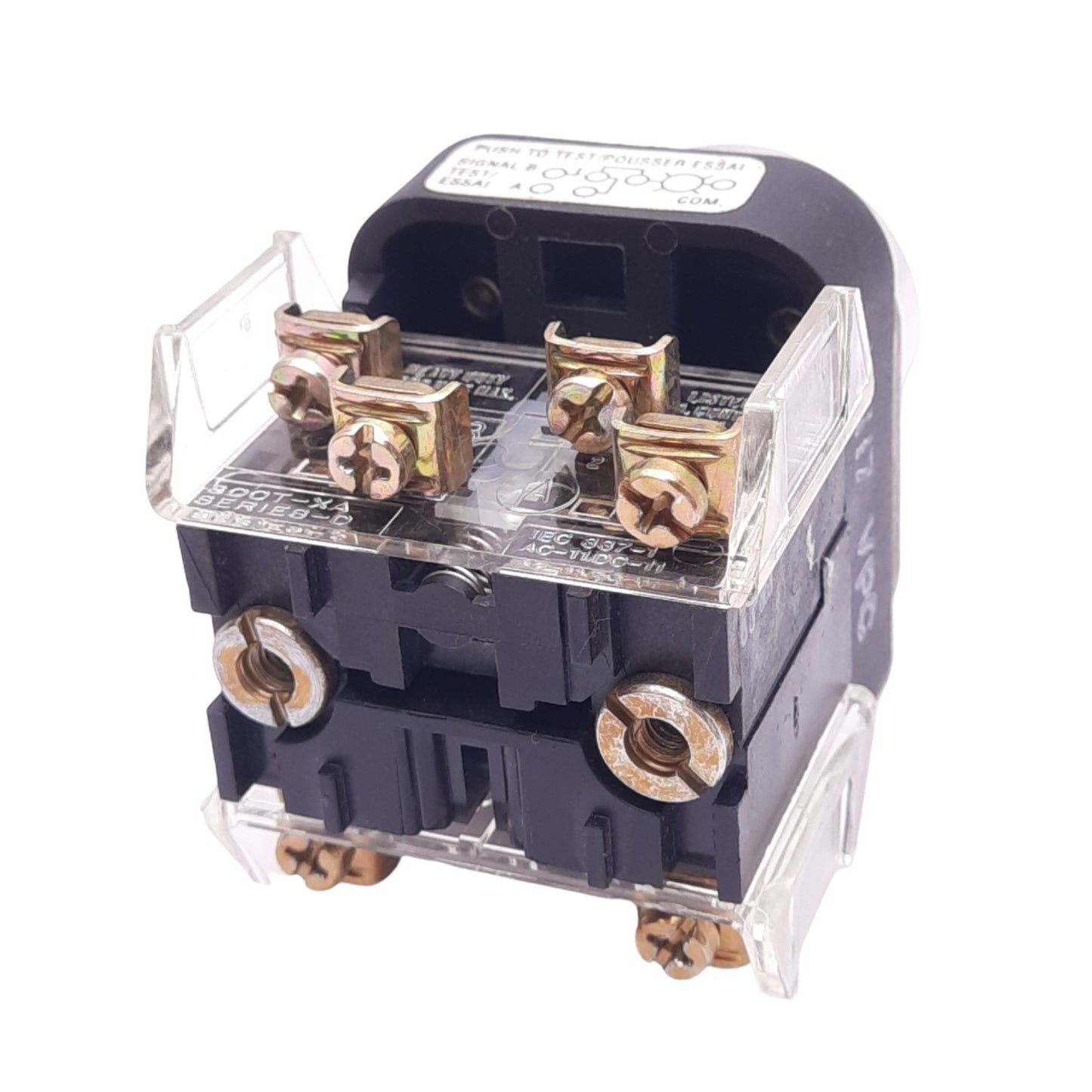 Used Allen Bradley 800T-QT24 Push/Test Pilot Light, 1NO 1NC, 600V, *No Lens No Bulb