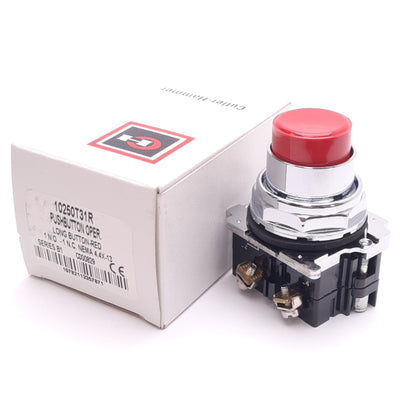 New Cutler-Hammer 10250T31R Red Extended Pushbutton, 30.5mm, 1NO 1NC, 600VAC/250VDC