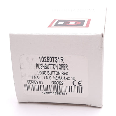 New Cutler-Hammer 10250T31R Red Extended Pushbutton, 30.5mm, 1NO 1NC, 600VAC/250VDC