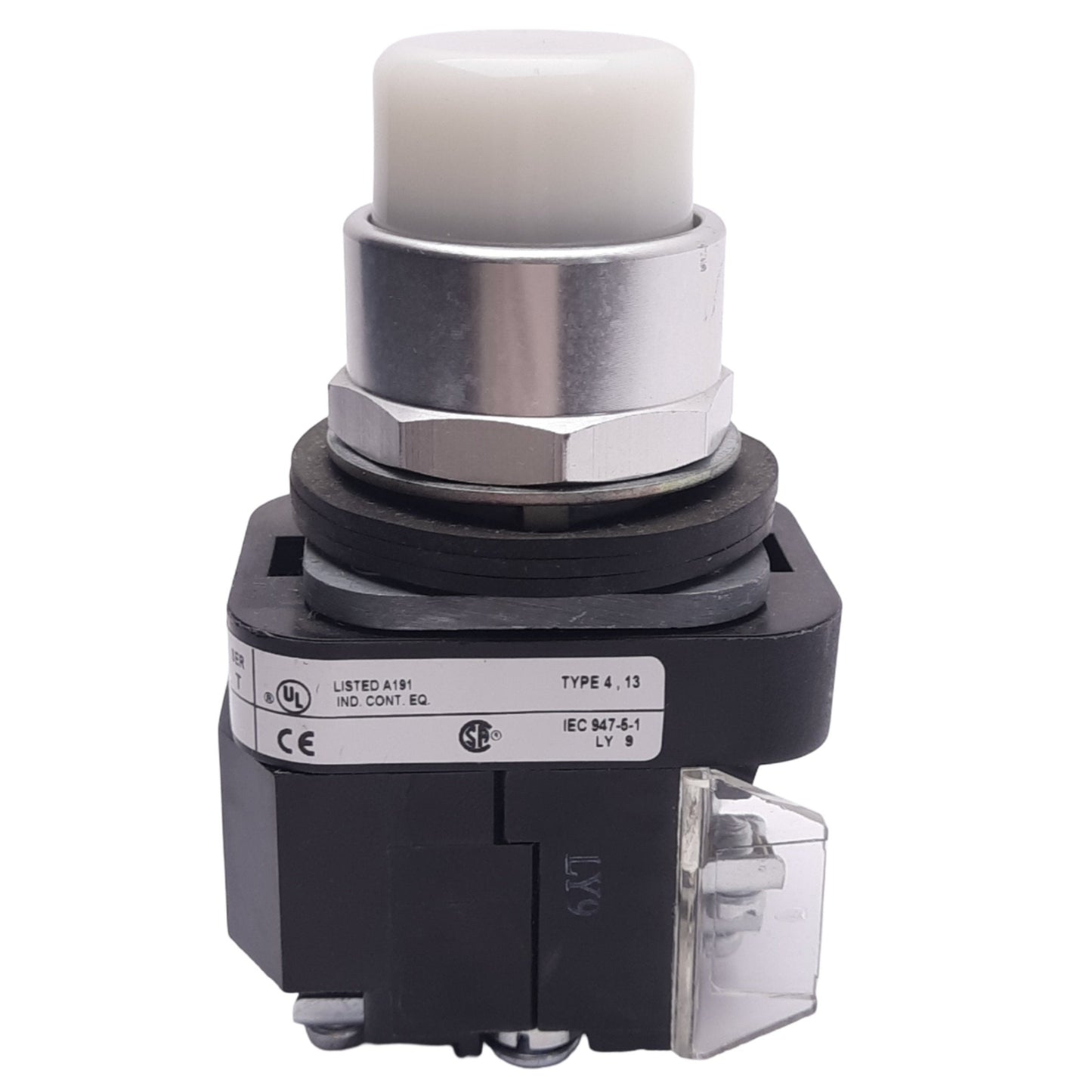 Used Allen Bradley 800T-PB16W White Illuminated Pushbutton, ø30mm, 1NO 1NC, 600V Max