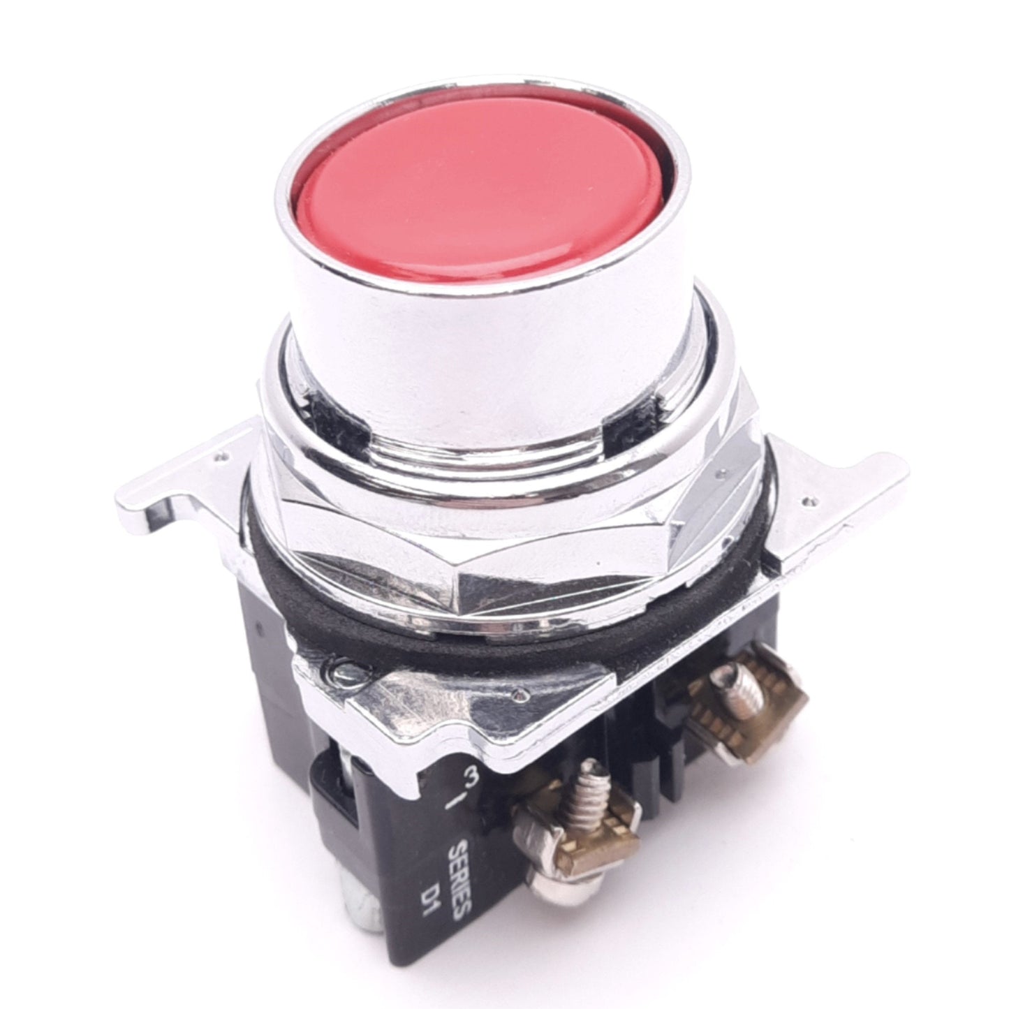 New – Open box Eaton 10250T30R Red Flush Pushbutton Switch, ø30.5mm, 1NO 1NC, 600VAC 10A Max