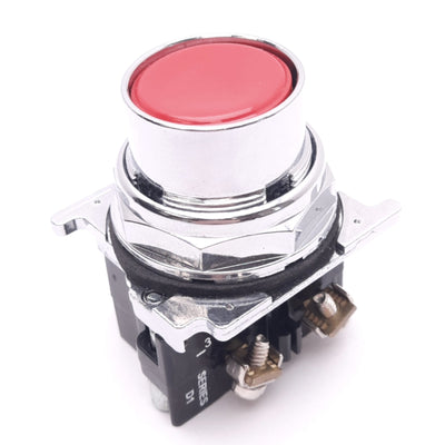 New – Open box Eaton 10250T30R Red Flush Pushbutton Switch, ø30.5mm, 1NO 1NC, 600VAC 10A Max
