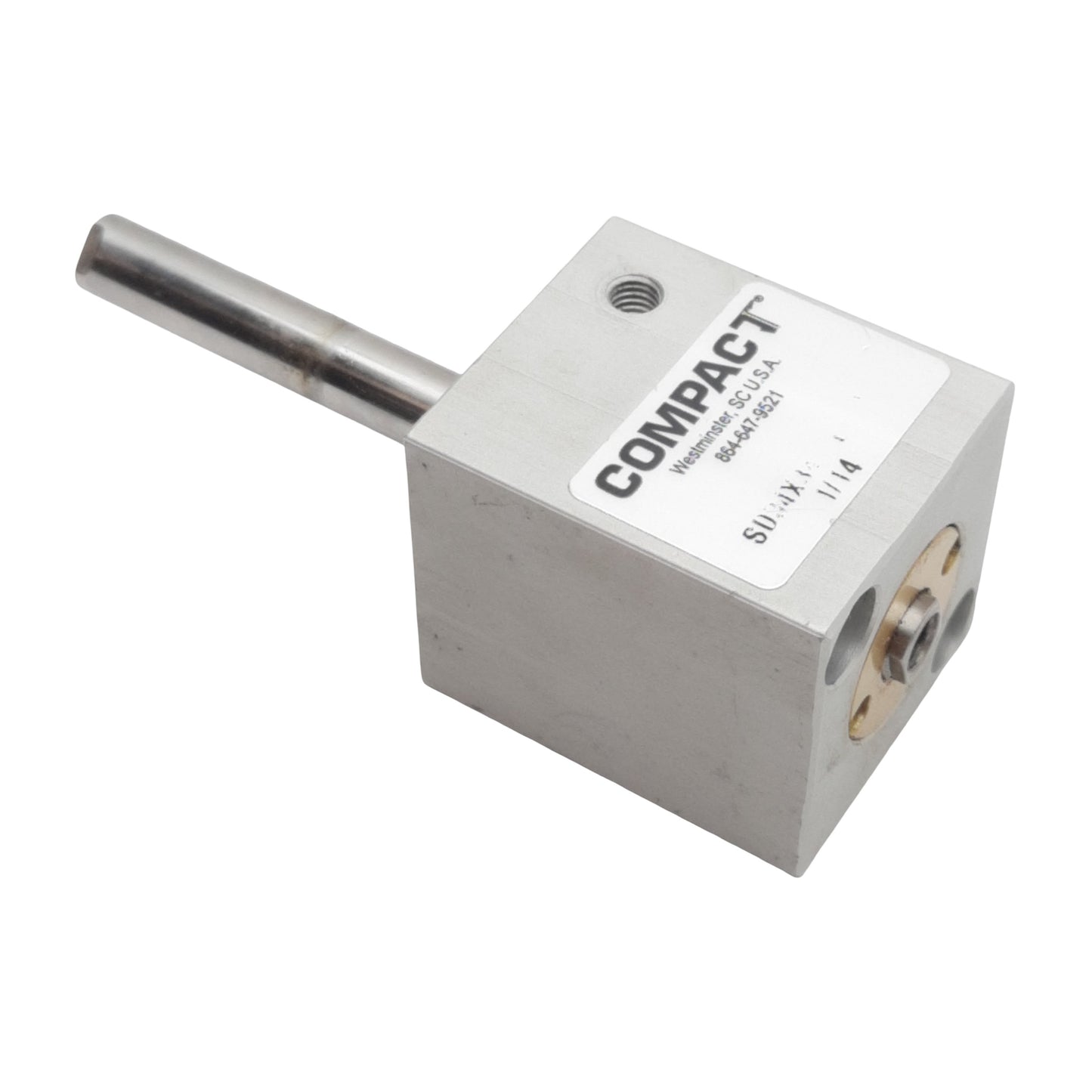 Used Compact SD34X34-EXF1 Pneumatic Cylinder, ø3/4" Bore, 3/4" Stroke, #10-32, 250psi