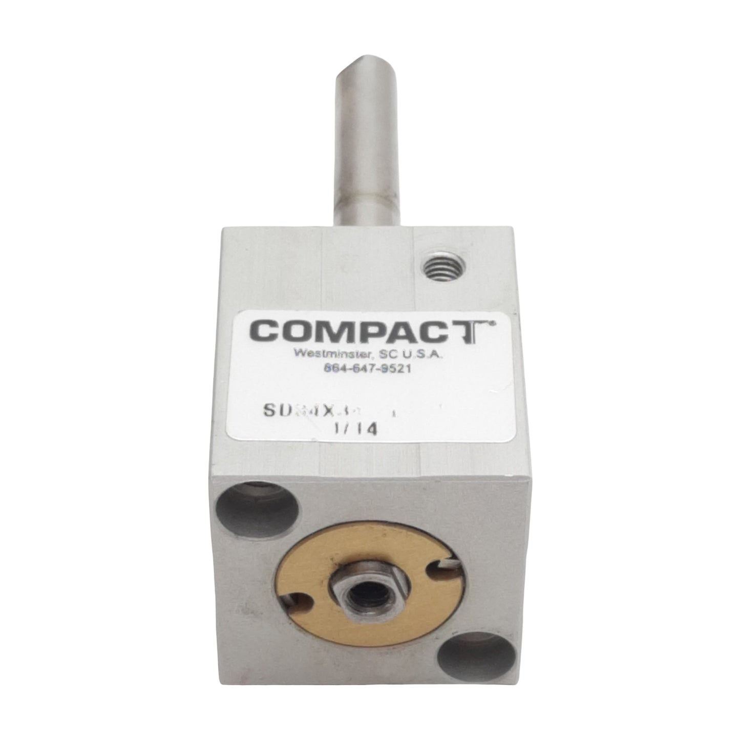 Used Compact SD34X34-EXF1 Pneumatic Cylinder, ø3/4" Bore, 3/4" Stroke, #10-32, 250psi