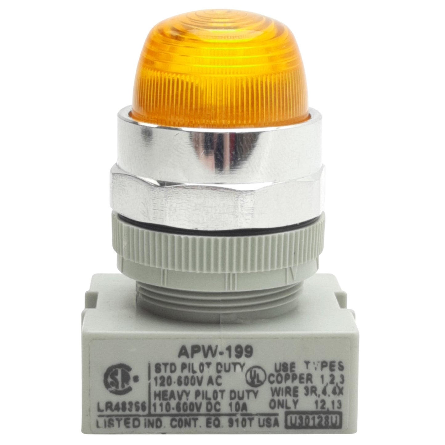 Used IDEC APW299D-Y-120V Pilot Light ø22mm Diameter, 120VAC/DC, Yellow, Dome Lens