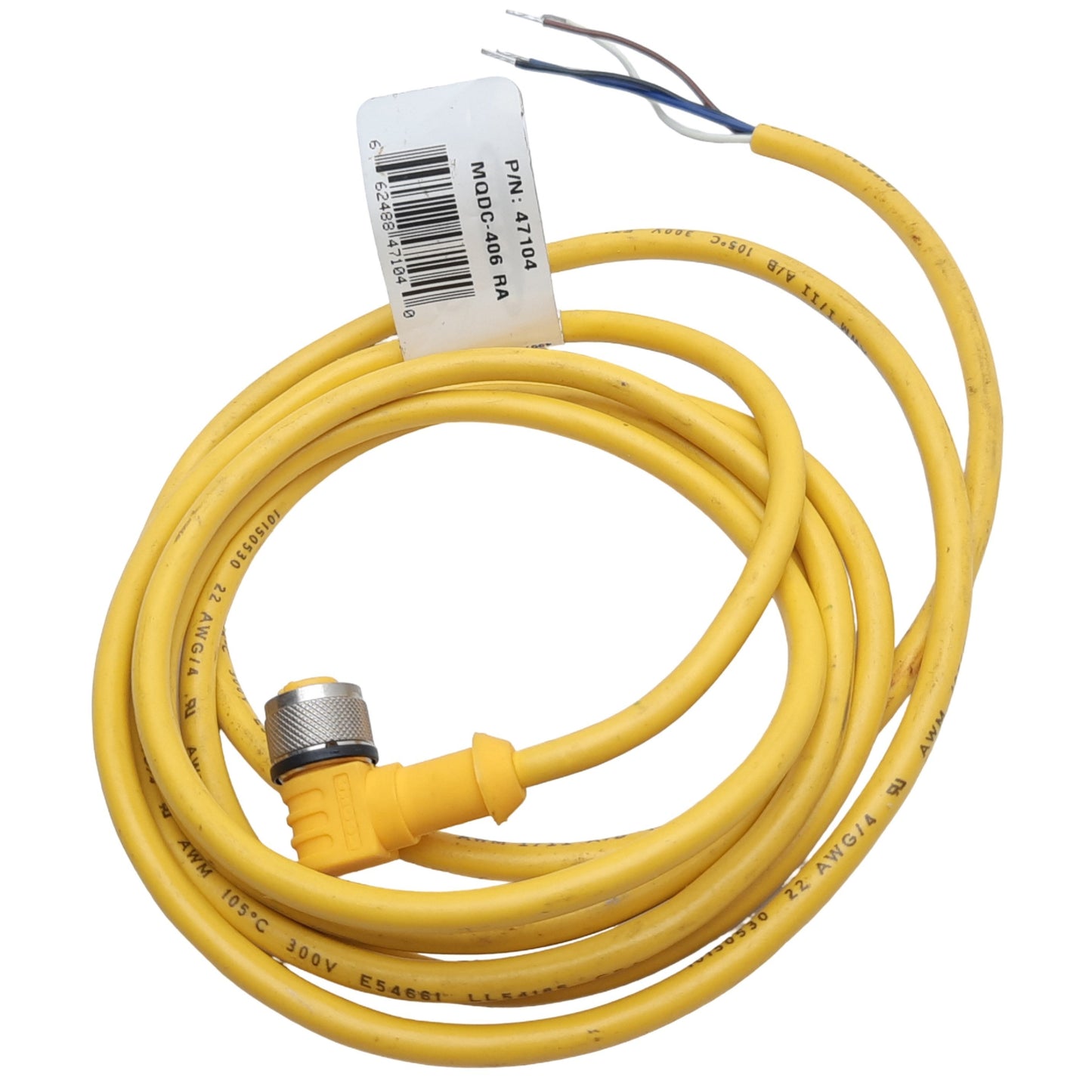 New – Open box Banner MQDC-406RA EuroFast 4-Pin M12 Right-Angle Female to Flying Leads 30VDC 2m