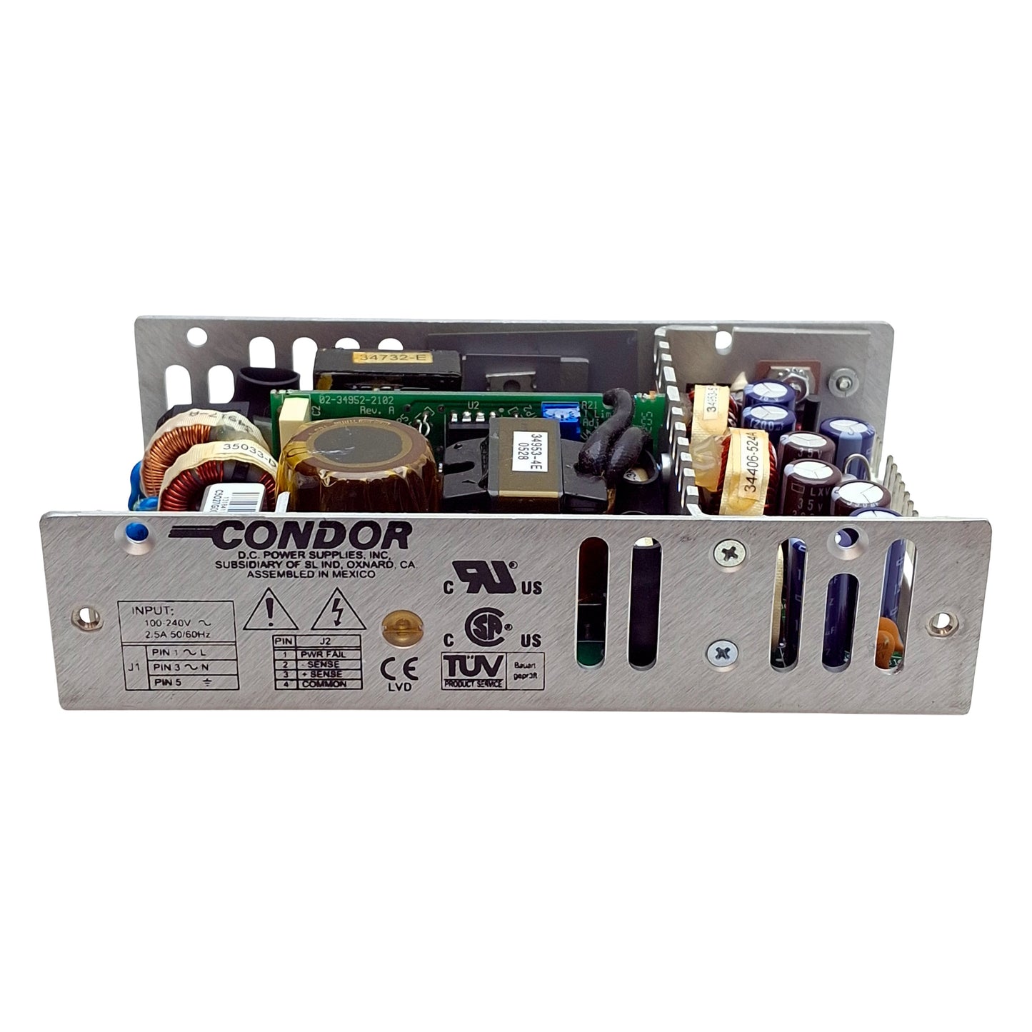 Used Condor GPFM125D Switching Mode Power Supply, 125W, 100-240VAC IN, 5/12/24VDC Out