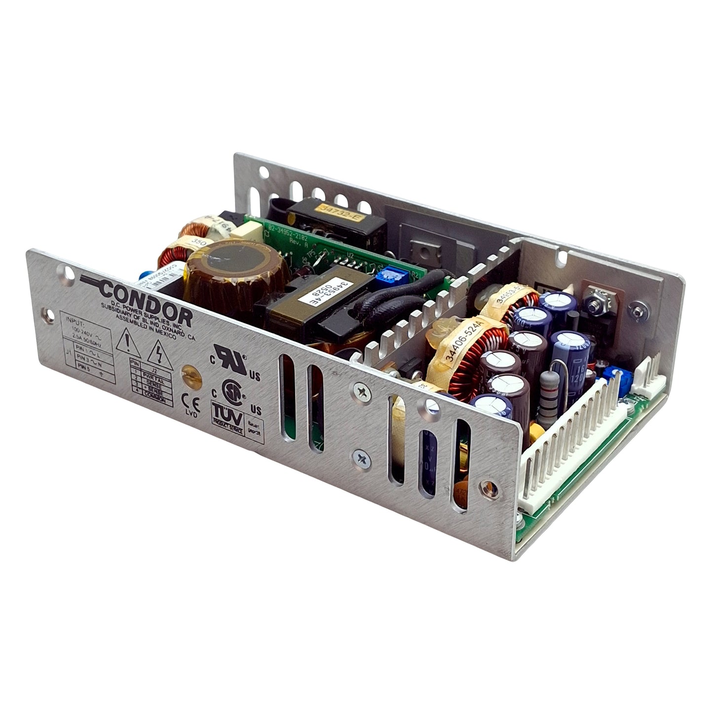 Used Condor GPFM125D Switching Mode Power Supply, 125W, 100-240VAC IN, 5/12/24VDC Out