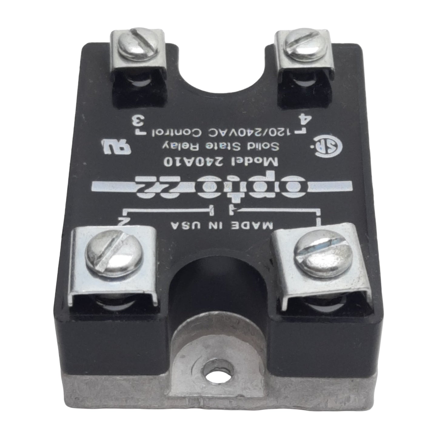 Used Opto 22 240A10 AC Control Solid-State Relay, 10A 120/240VAC Control, Panel Mount