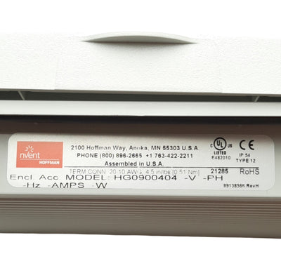 New – Open box Hoffman Pentair nVent HG0900404 Enclosure 9" Filter Fan Exhaust/Vent Grille