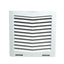 Used Hoffman HF0924414 nvent Side-Mount Filter Fan Lt Gray, 24VDC, 70 CFM, 8x8x4"