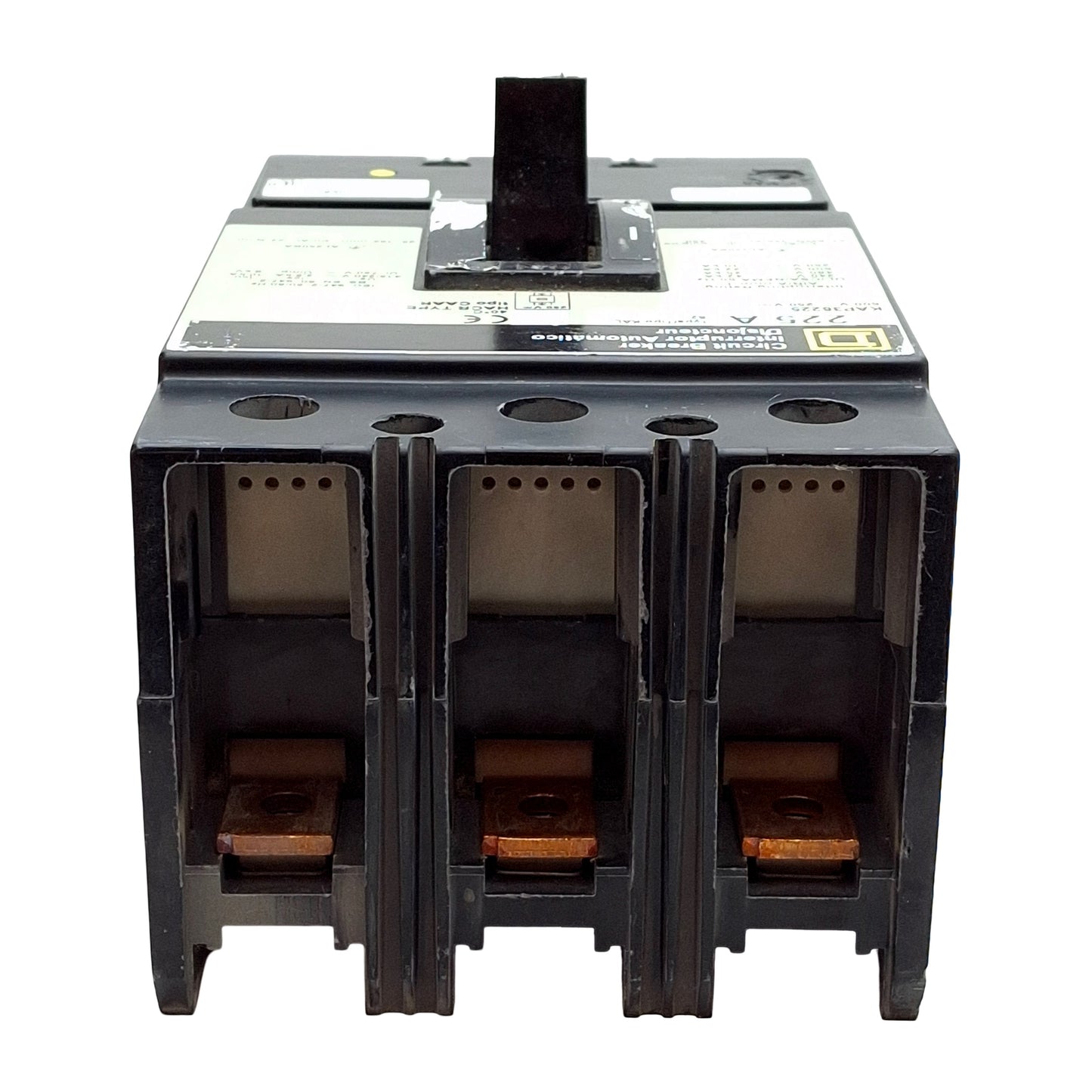 Used Square D KAP36225 Molded Case Circuit Breaker, 3-Pole, 225A 650VAC/250VDC