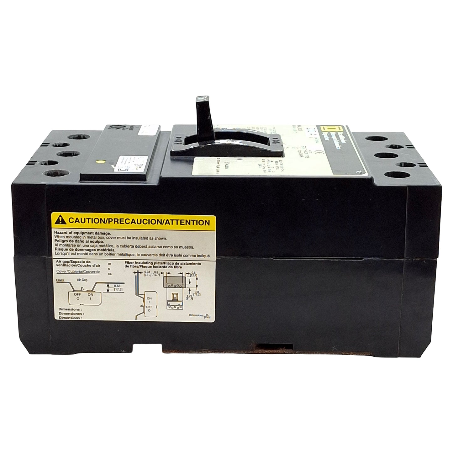 Used Square D KAP36200 Molded Case Circuit Breaker, 3-Pole, 200A 650VAC/250VDC