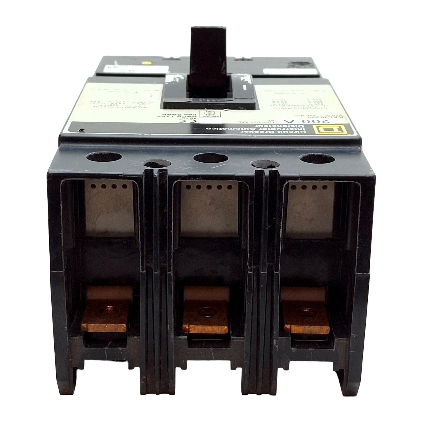 Used Square D KAP36200 Molded Case Circuit Breaker, 3-Pole, 200A 650VAC/250VDC