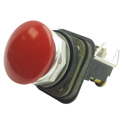 Used Allen Bradly 800T-D Momentary Push Button ø30mm, Red, 1NC, ø40mm Mushroom