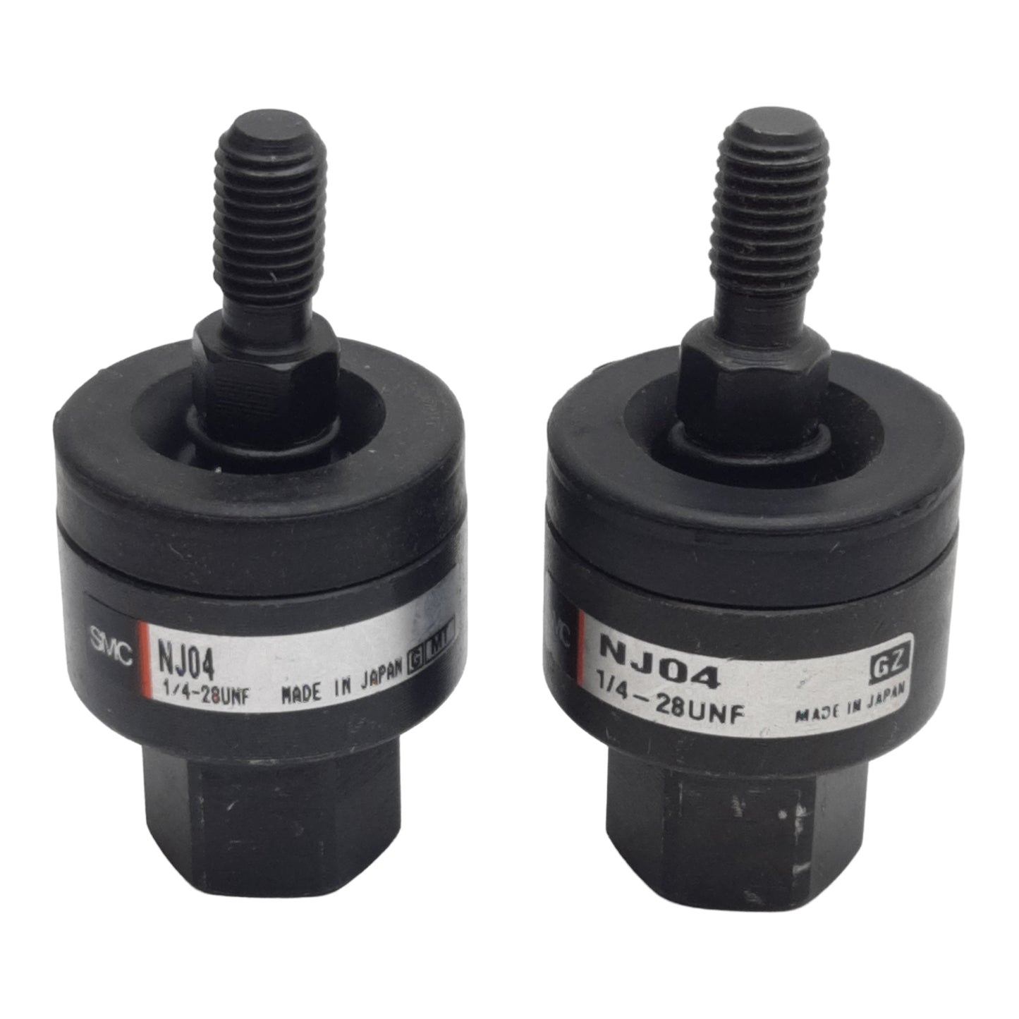 Used Lot of 2 SMC NJ04 Floating Joint Coupler, 1/4-28UNF, 150psi, 750lbs Thrust